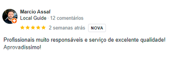 Avaliação clientes Nunes Martelinho Sorocaba 3.